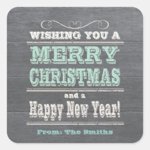Rustic Christmas Stickers Green Custom
