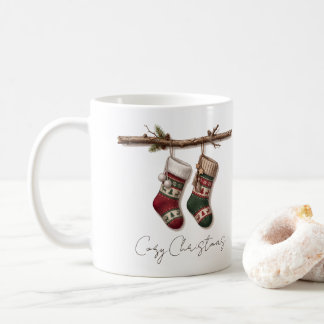 Rustic Christmas Stockings Cozy Holiday Coffee Mug