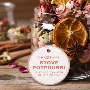 Rustic Christmas Stove Potpourri Favour Tags