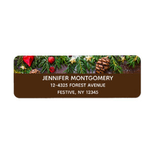 Rustic Christmas Table with Pine & Snow