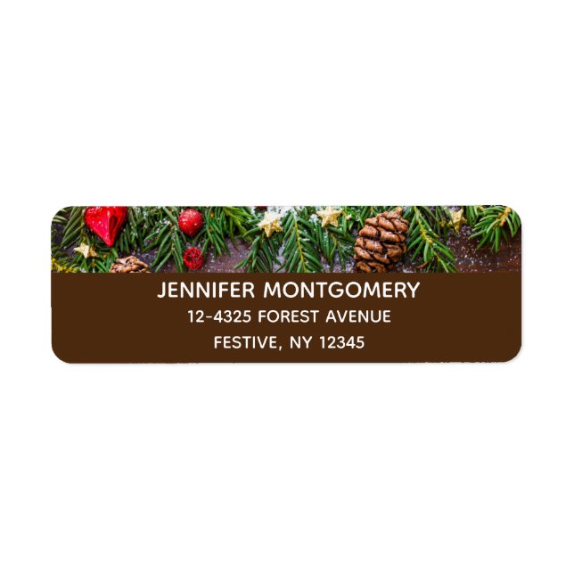  Rustic Christmas Table with Pine & Snow (Front)