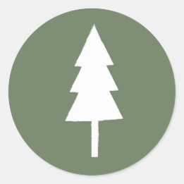 Rustic Christmas Tree Classic Round Sticker