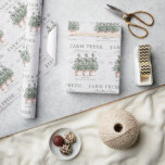 Rustic Christmas Tree Farm Label Holiday Wrapping Paper<br><div class="desc">Pretty,  rustic vintage Christmas tree farm label holiday wrapping paper. Watercolor trees,  pretty script and a rustic earthy vibe.</div>