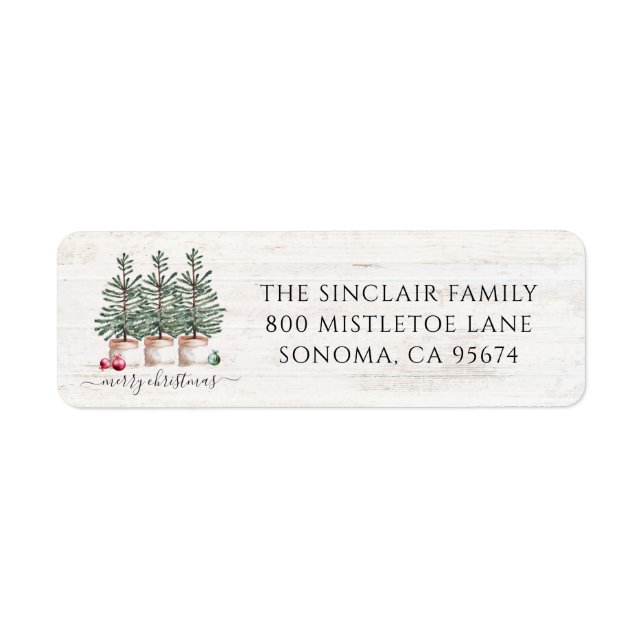 Rustic Christmas Tree Farm Return Address (Front)