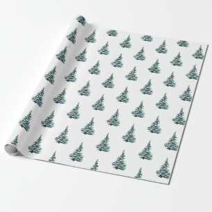 Rustic Christmas Tree Gift Wrapping Paper