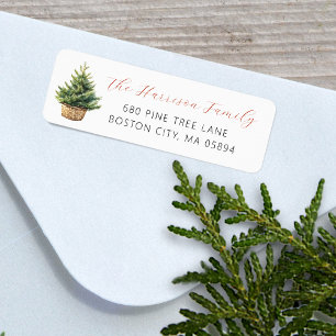 Rustic Christmas Tree In Basket Address