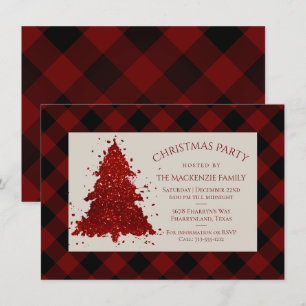 Rustic Christmas Tree   Red Buffalo Plaid Holiday