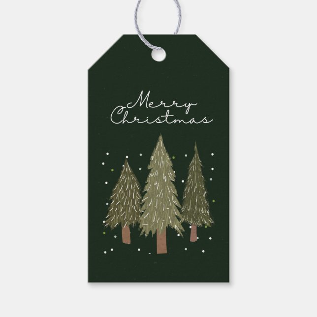 Rustic Christmas Tree s  Gift Tags (Front)