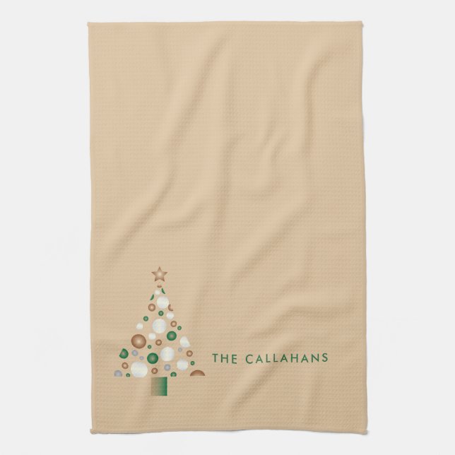 Rustic Christmas Tree Stylish Elegant Cute Kitchen Towel (Vertical)