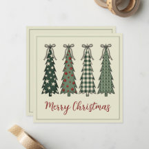 Rustic Christmas Trees Personalized Holiday