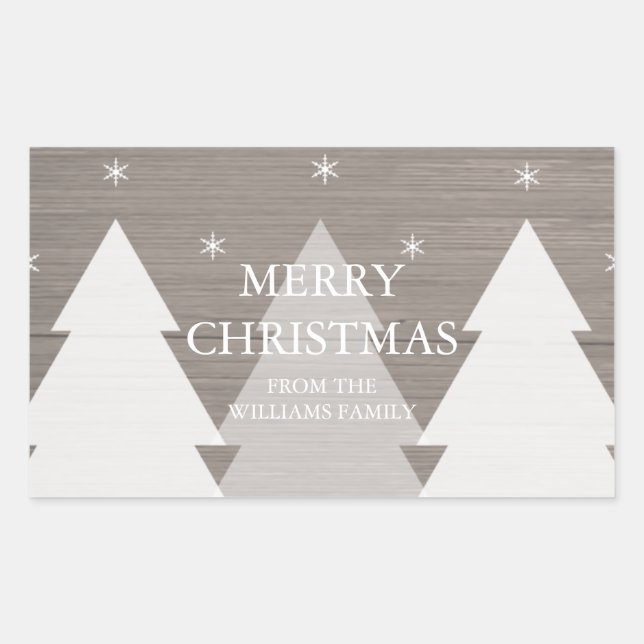 Rustic Christmas Trees Sticker (Front)