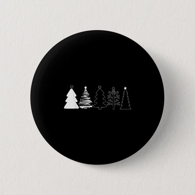 Rustic Christmas Trees Winter Forest Minimalist  2 Inch Round Button (Front)