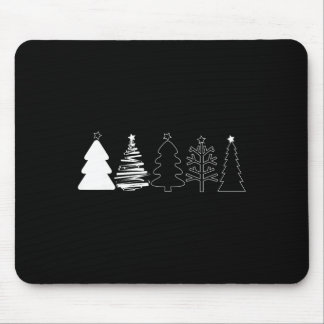 Rustic Christmas Trees Winter Forest Minimalist Mouse Pad