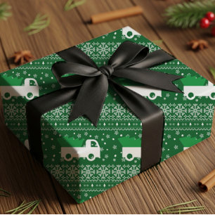 Rustic Christmas Truck Wrapping Paper