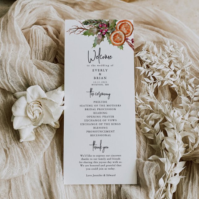 Rustic Christmas Wedding Program (Creator Uploaded)