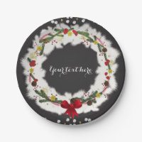 Rustic Christmas White Pine Wreath Holiday Party