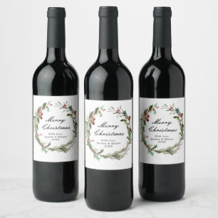 Rustic Christmas Wine Label