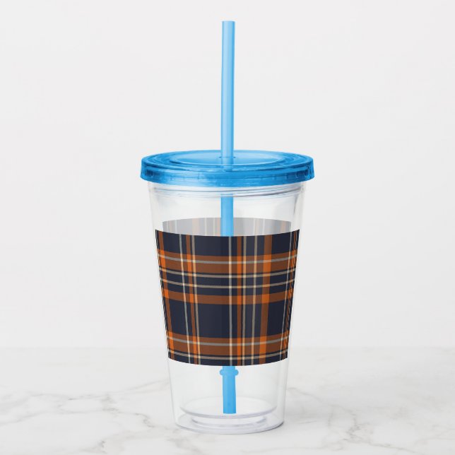Rustic Christmas/winter plaid   Acrylic Tumbler (Front)