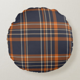 Rustic Christmas/winter plaid  Round Pillow