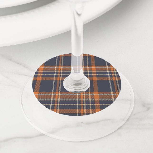 Rustic Christmas/winter plaid   Wine Glass Tag (Close Up)