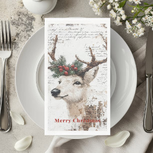 Rustic Christmas Winter Reindeer Napkin