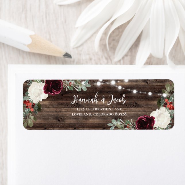 Rustic Christmas Winter Wedding Return Address (Insitu)