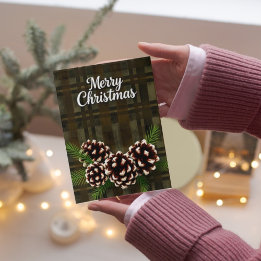 Rustic Christmas with Pinecones Card