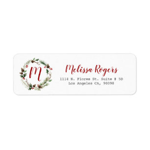 Rustic Christmas Wreath & Modern Typography