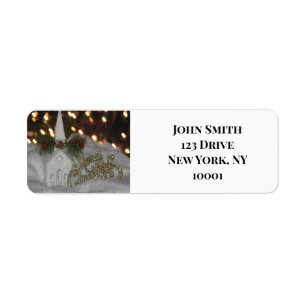 Rustic Church Christmas Return Address Labels