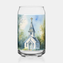 Rustic Church Path in Wildflower Meadow