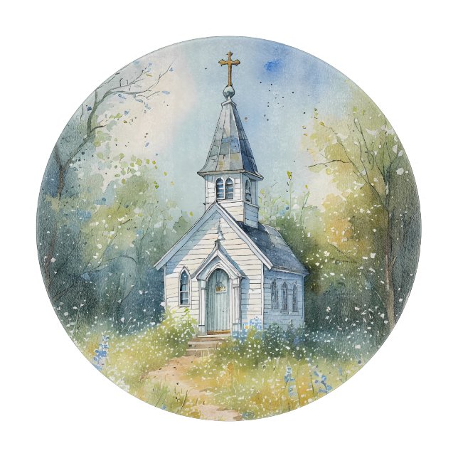 Rustic Church Path in Wildflower Meadow Cutting Board (Front)