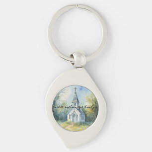 Rustic Church Path in Wildflower Meadow Keychain