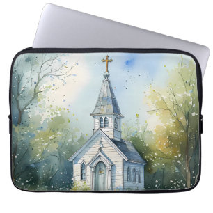 Rustic Church Path in Wildflower Meadow Laptop Sleeve