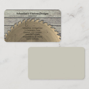 Rustic Circular Saw Carpentry Professional Business Card