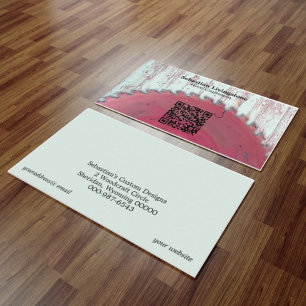 Rustic Circular Saw Woodworking Craftsman QR Code  Business Card