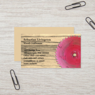Rustic Circular Saw Woodworking Occupation Business Card