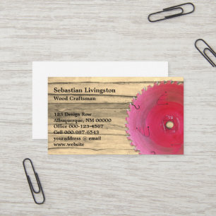 Rustic Circular Saw Woodworking Occupation Business Card