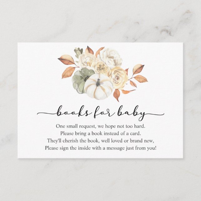 Rustic Citrouille Livres pour Baby insert carte (Devant)