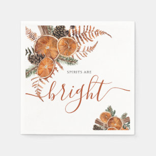 Rustic Citrus And Pine Winter Holiday Napkin
