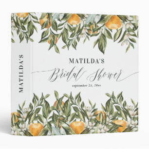 Rustic citrus bridal shower botanical floral chic binder