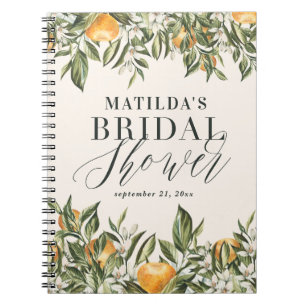 Rustic citrus bridal shower botanical floral chic  notebook