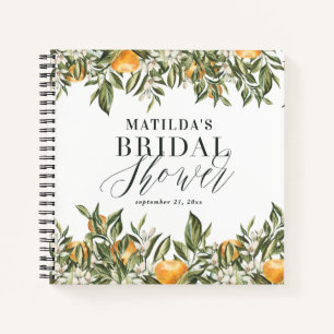 Rustic citrus bridal shower botanical floral chic notebook