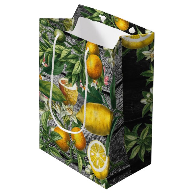 Rustic Citrus Garden  Medium Gift Bag (Front Angled)