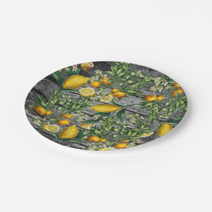 Rustic Citrus Garden Paper Plate