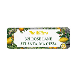 Rustic Citrus Garden Return Address