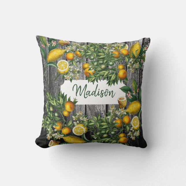 Rustic Citrus Garden  Throw Pillow (Front)