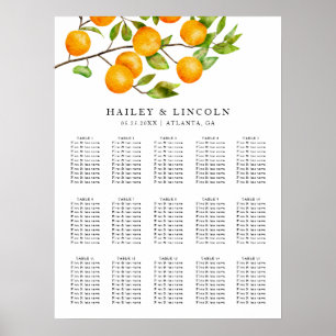 Rustic Citrus Summer Wedding Seating Chart