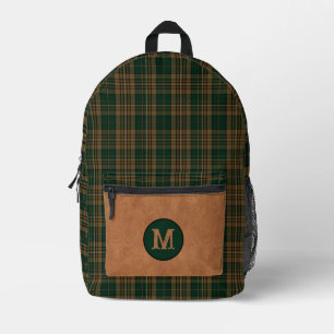 Rustic Clan Fitzsimmons Plaid Monogrammed  Printed Backpack