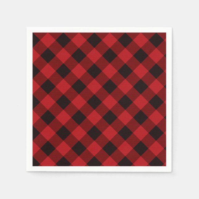 Rustic classic buffalo red plaid napkin (Front)
