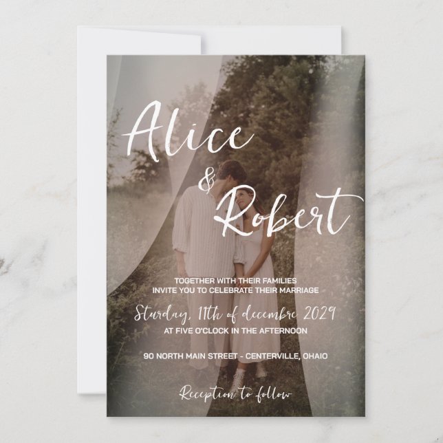 Rustic classic Romantic wedding  Invitation (Front)